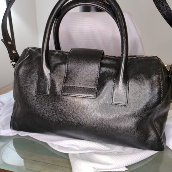 Kate Spade Large Black Handbag/Satchel with Gold Hardware and Crossbody Strap - Picture 8 of 15